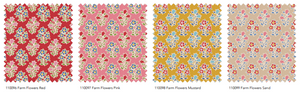 Fabric, Jubilee Farm Flowers BLENDERS by Tilda - FAT QUARTER BUNDLE