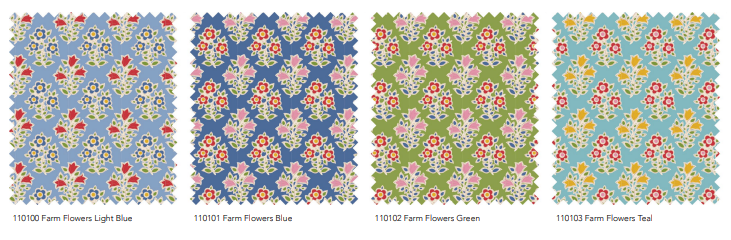 Fabric, Jubilee Farm Flowers BLENDERS by Tilda - FAT QUARTER BUNDLE