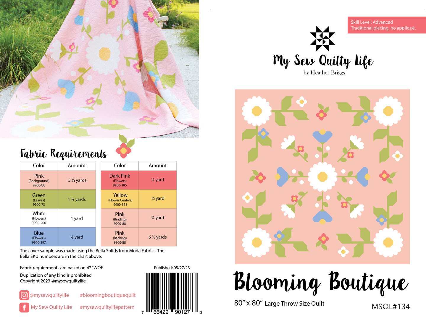 Pattern, Blooming Boutique Quilt by My Sew Quilty Life (digital download)