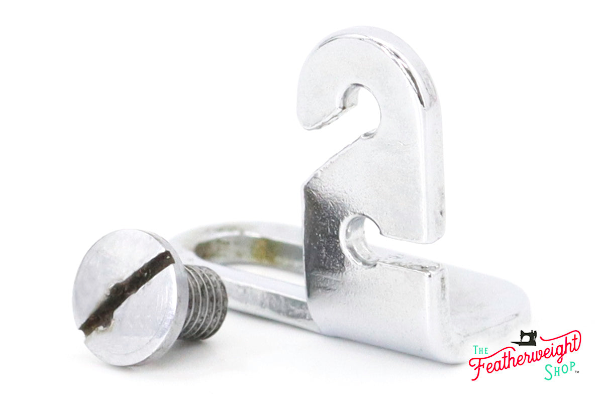 Bobbin Winder Chrome Tension Bracket, WHITE Singer Featherweight 221K (Vintage Original)