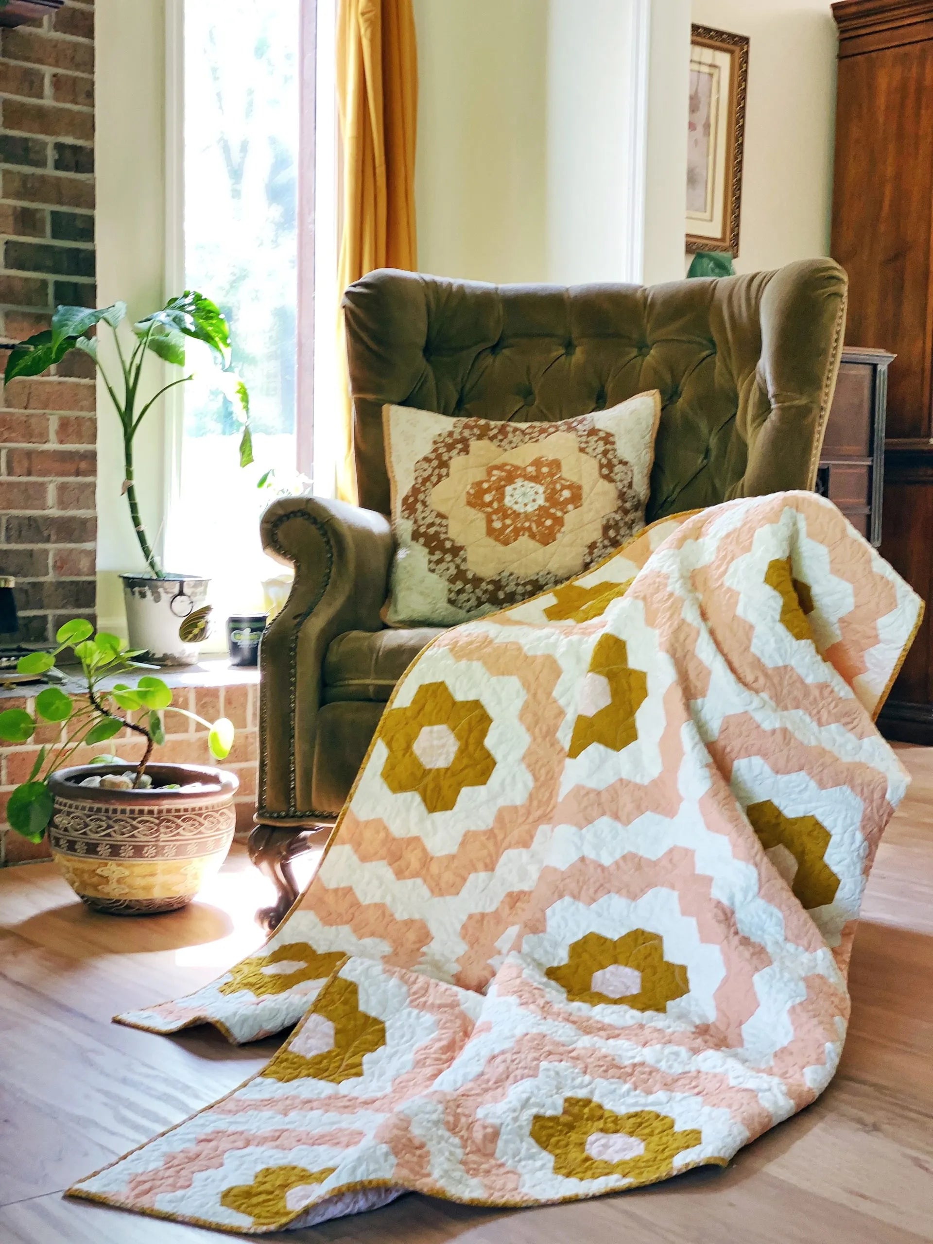 PATTERN, Bohippian Hexagon Quilt by Melanie Traylor