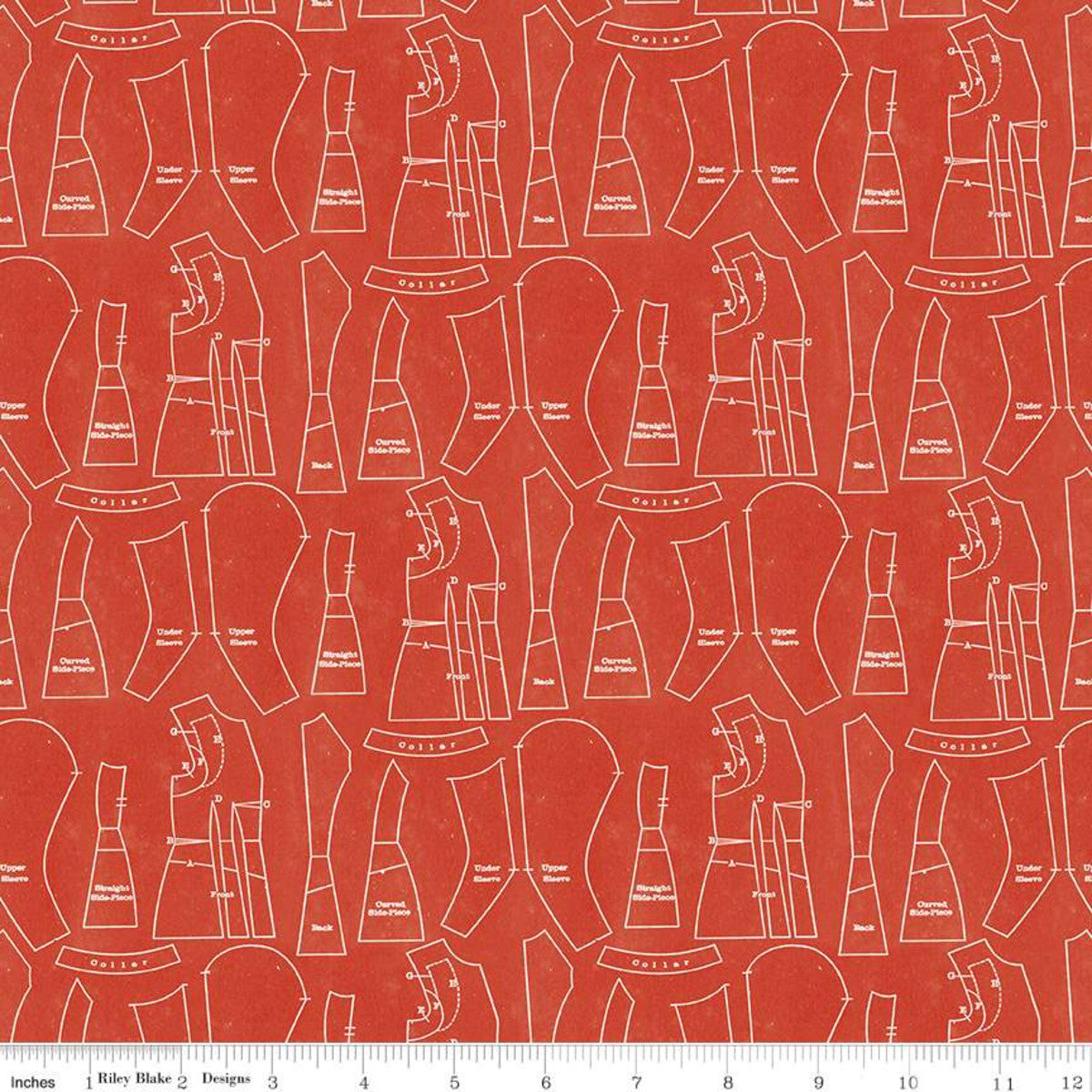 Fabric, Red Hot Sewing Patterns by J. Wecker Frisch - RED (by the yard)