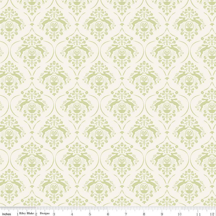 Fabric, Springtime Easter Damask by My Mind's Eye CREAM - (by the yard)