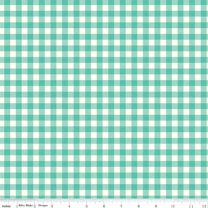 Fabric, GINGHAM Cottage Sea Glass by Heather Peterson (by the yard)