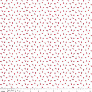 Fabric, Cheerfully Red Flowers White by Riley Blake Designs (by the yard)