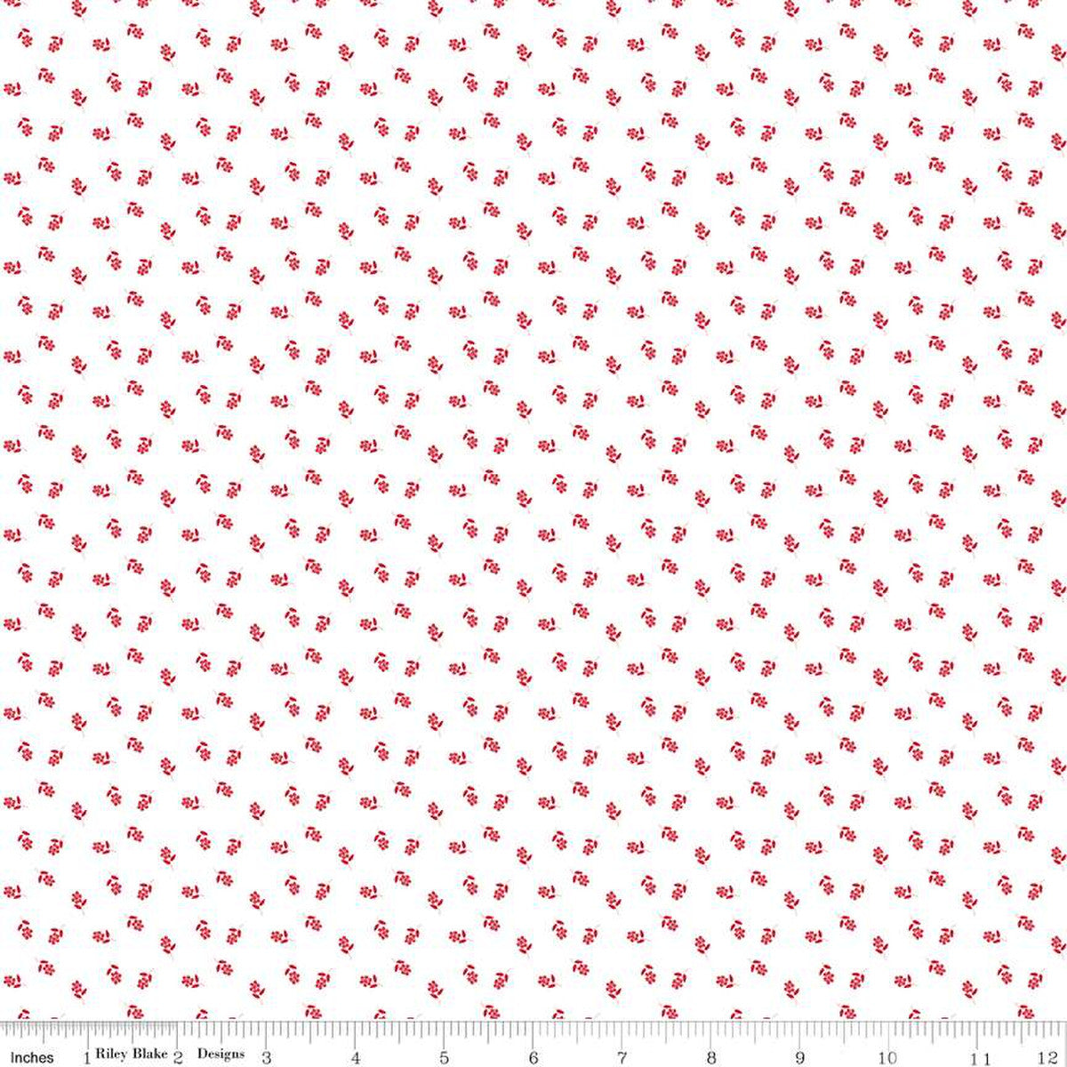 Fabric, Cheerfully Red Flowers White by Riley Blake Designs (by the yard)