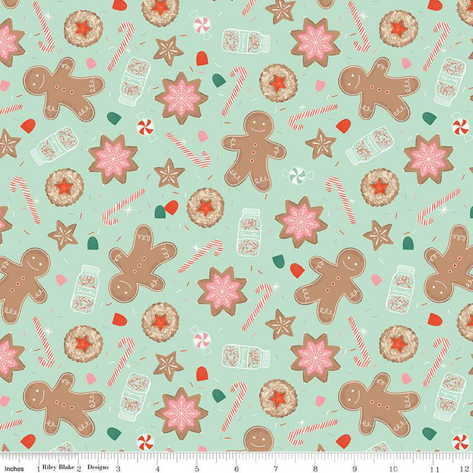 Fabric, Holiday Cheer MAIN MINT (by the yard)