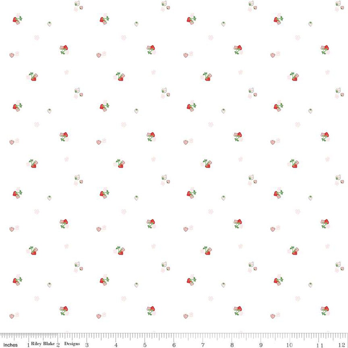 Fabric, Hush Hush 4 BERRY SWEET Strawberry by Riley Blake Designs (by the yard)