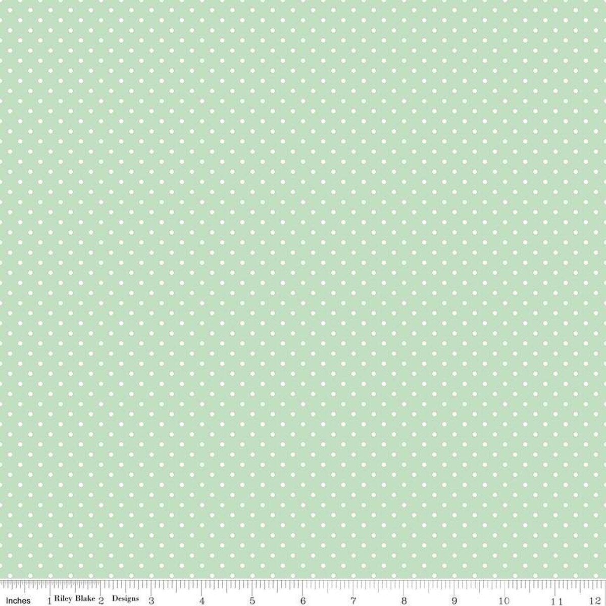 Fabric, SWISS DOT White on SWEET MINT Basic by Riley Blake (by the yard)