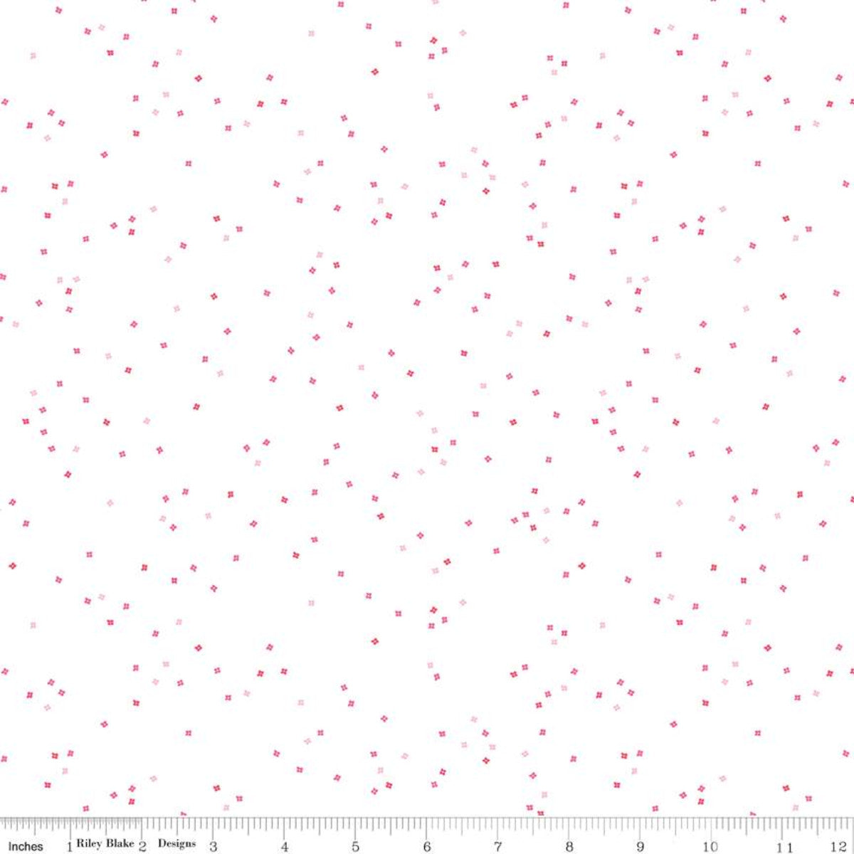 Fabric, Low Volume ALL-THE-PINK BLOSSOM on White (by the yard)