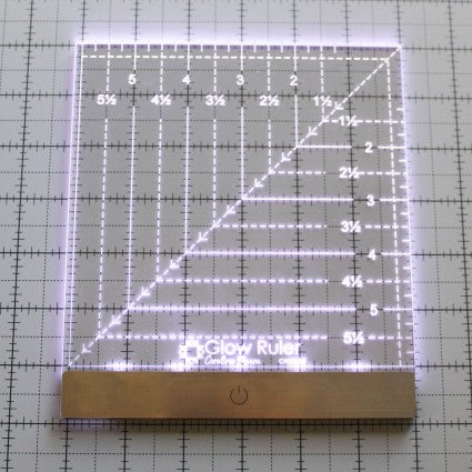 Cutting Ruler, GLOW Ruler 6" x 6" Square