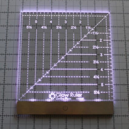 Cutting Ruler, GLOW Ruler 6" x 6" Square