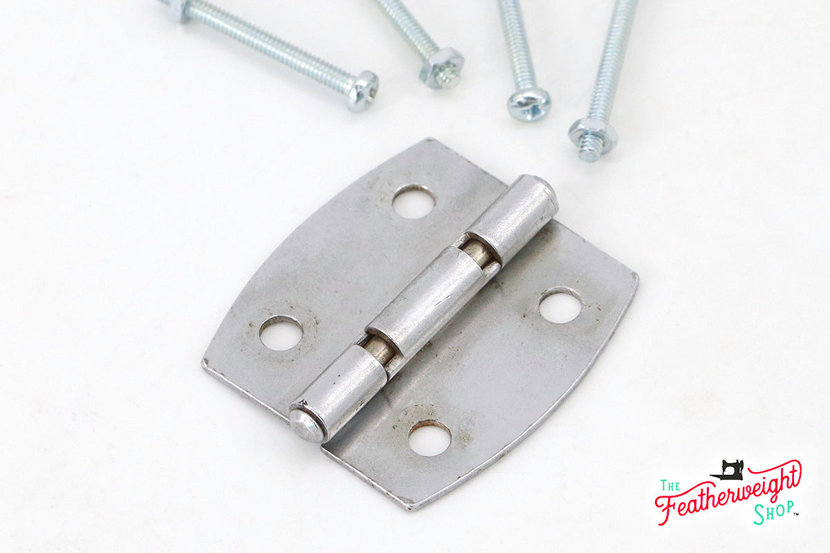 Case Hinge - Simple Top Curve, Singer (Vintage Original) + 4 Screws & Nuts