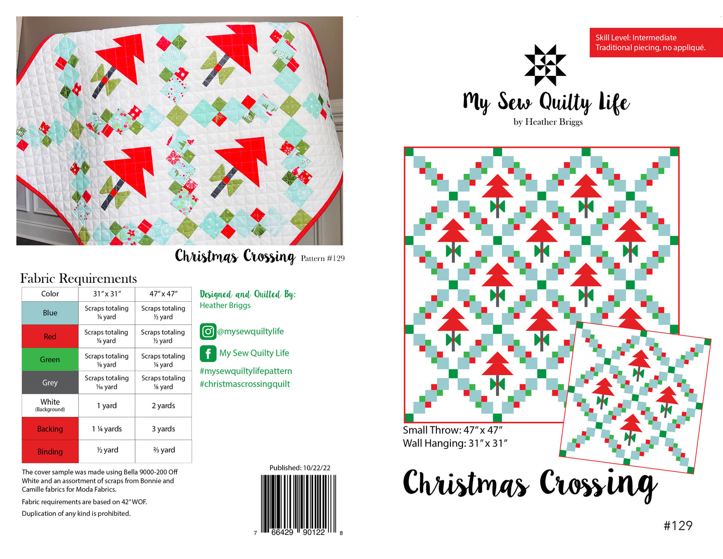 Pattern, Christmas Crossing Quilt by My Sew Quilty Life (digital download)