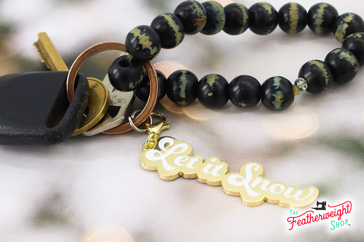 Enamel Charm Zipper Pull - CHRISTMAS WORDS in Script by Cathe