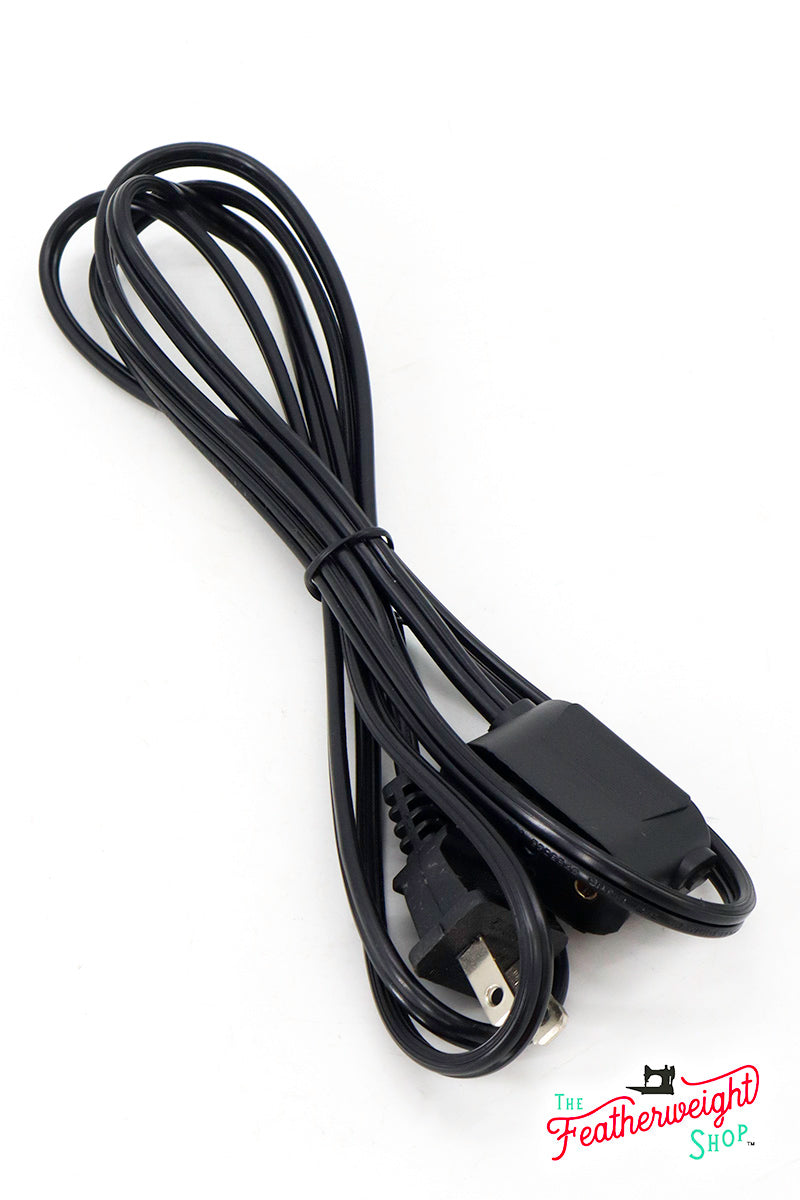 Cord Replacement, POWER CORD for a Singer 15-91, 301, 306K, 306W, 319, 401, 403, 404