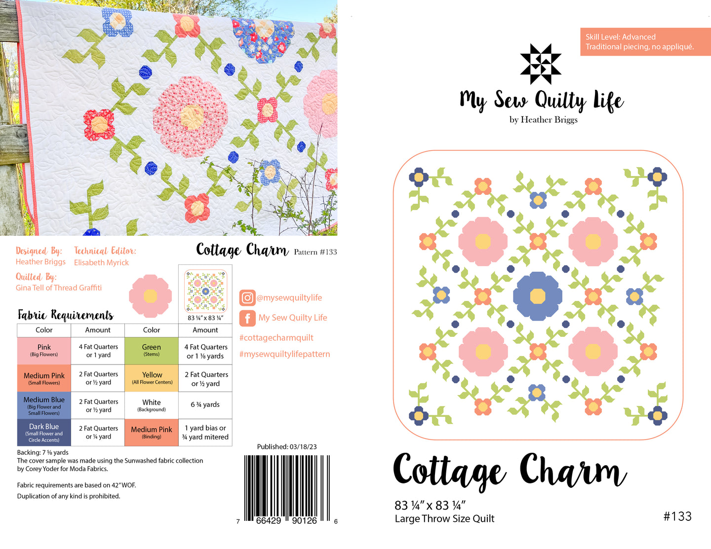 Pattern, Cottage Charm Quilt by My Sew Quilty Life (digital download)