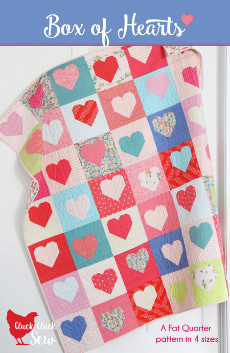 PATTERN, Box of Hearts Quilt by Cluck Cluck Sew