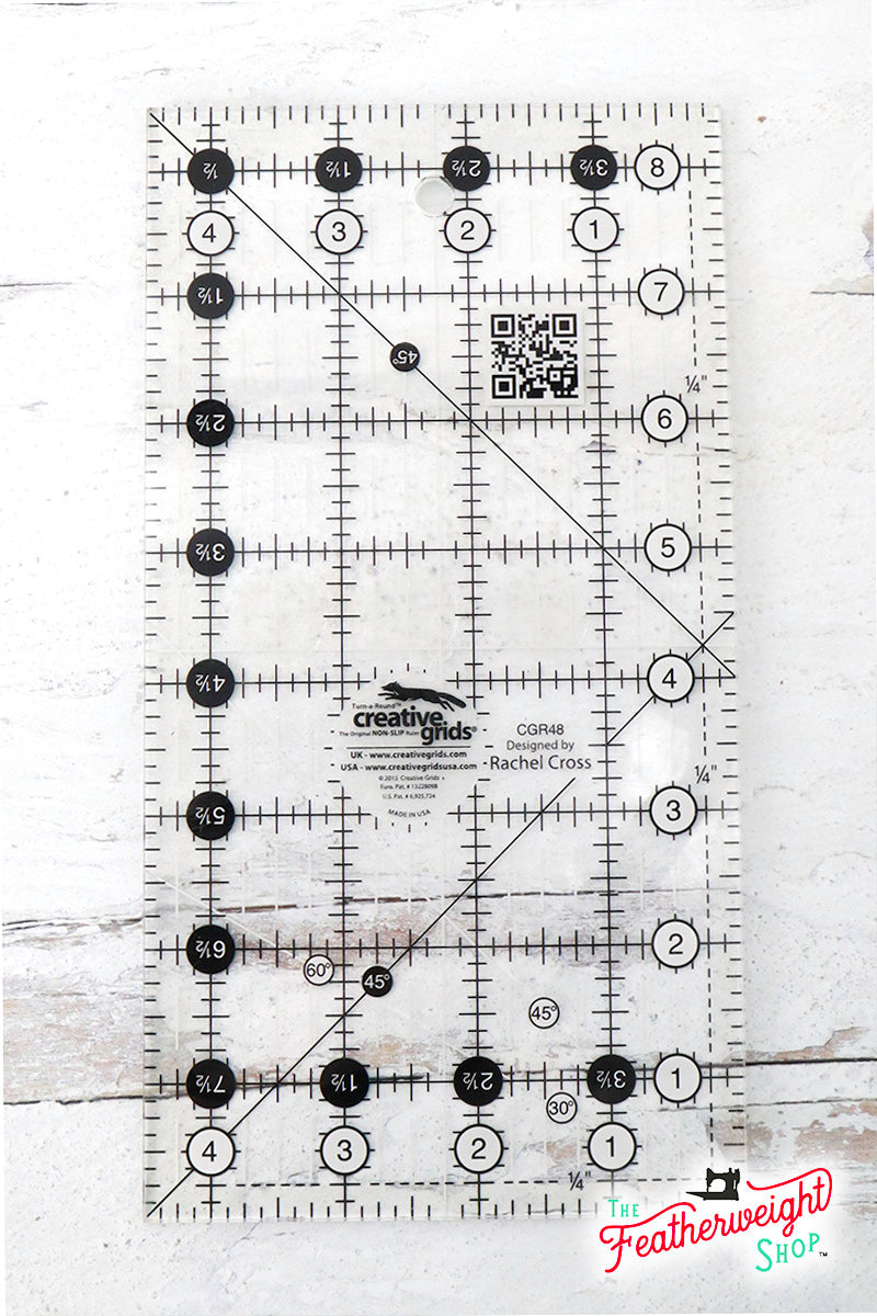 Cutting Ruler, CREATIVE GRIDS 4 1/2" x  8 1/2" (with self-grips)