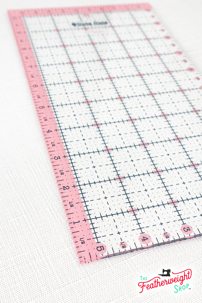 Cutting Ruler, Pink 5.5" x 10.5" Lori Holt Cute Cuts (with self-grips)