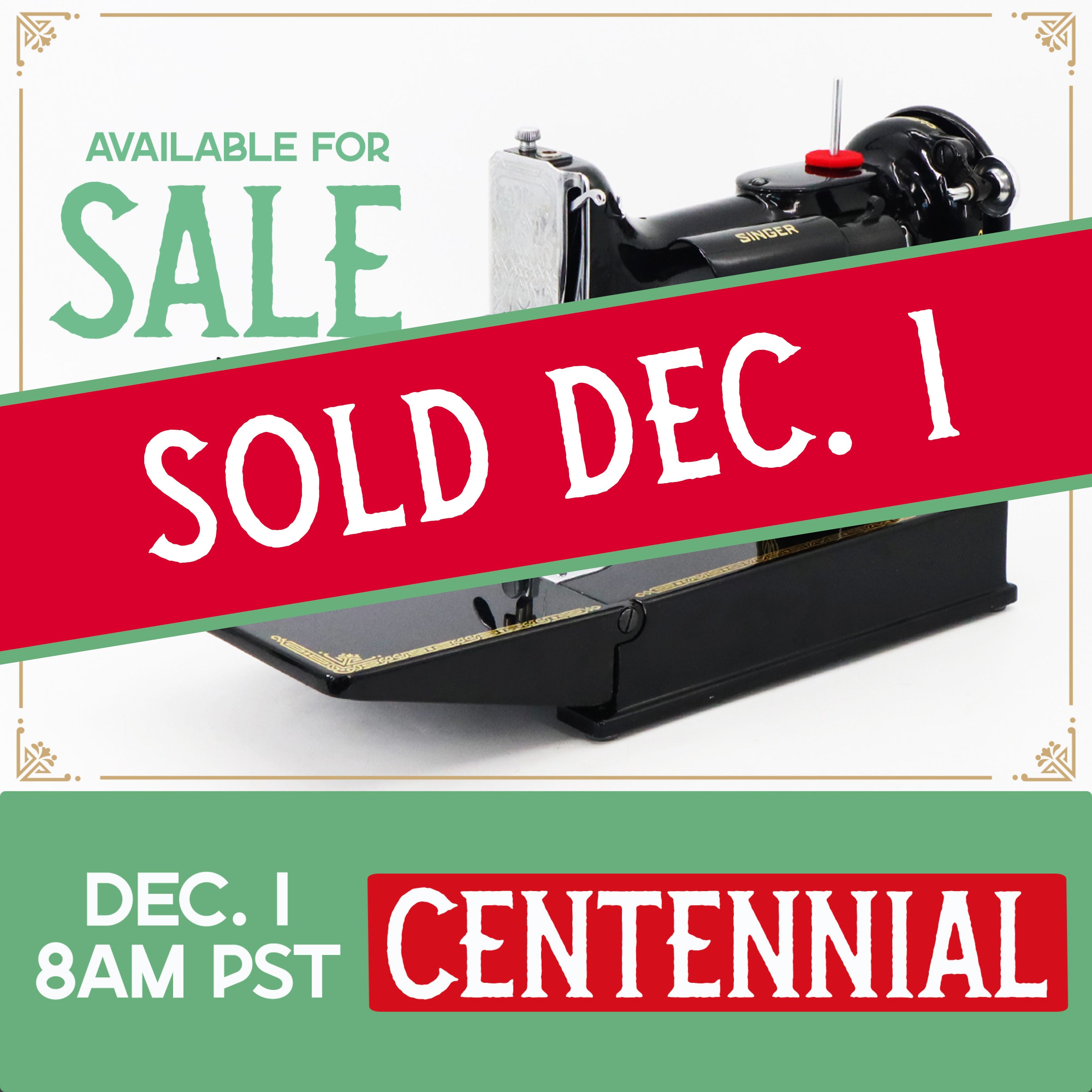 Singer Featherweight 221K Sewing Machine, Centennial: EG078***