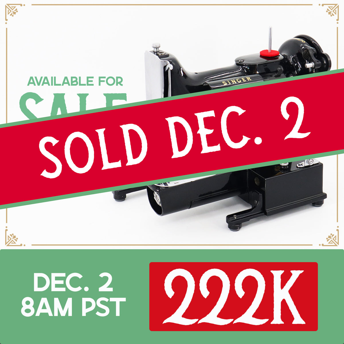 Singer Featherweight 222K Sewing Machine For Sale – The Singer ...
