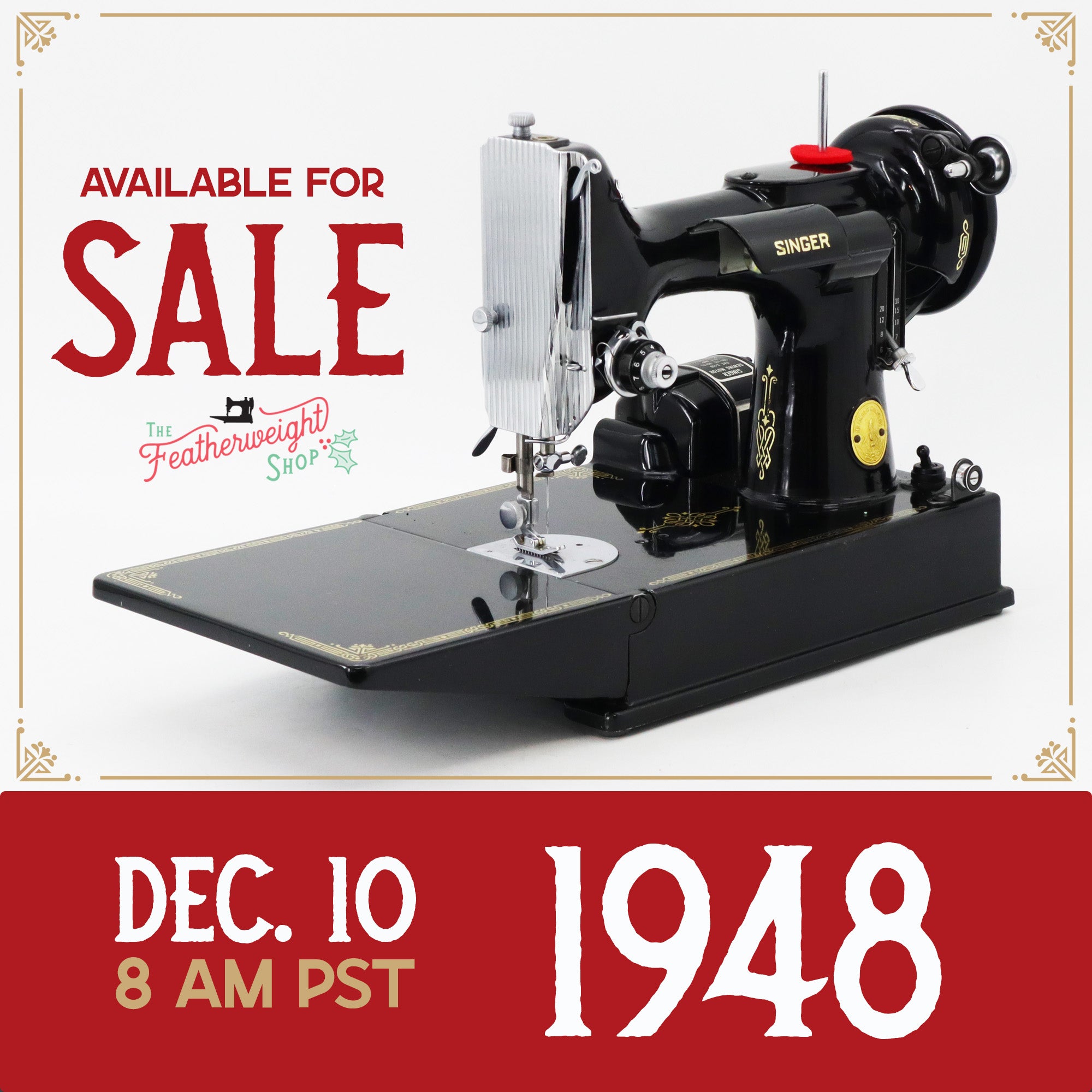 Singer Featherweight 221 Sewing Machine, AH576*** - 1948