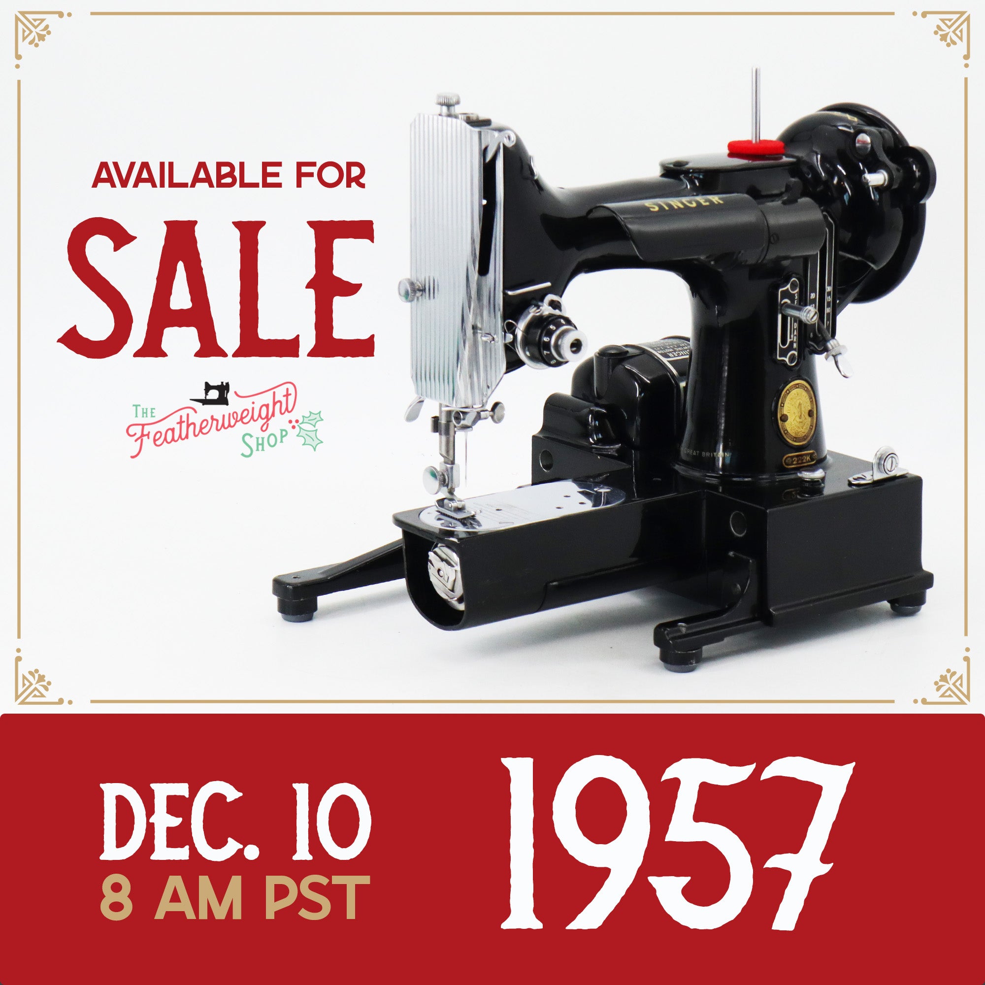 Singer Featherweight 222K Sewing Machine - EM6057**, 1957