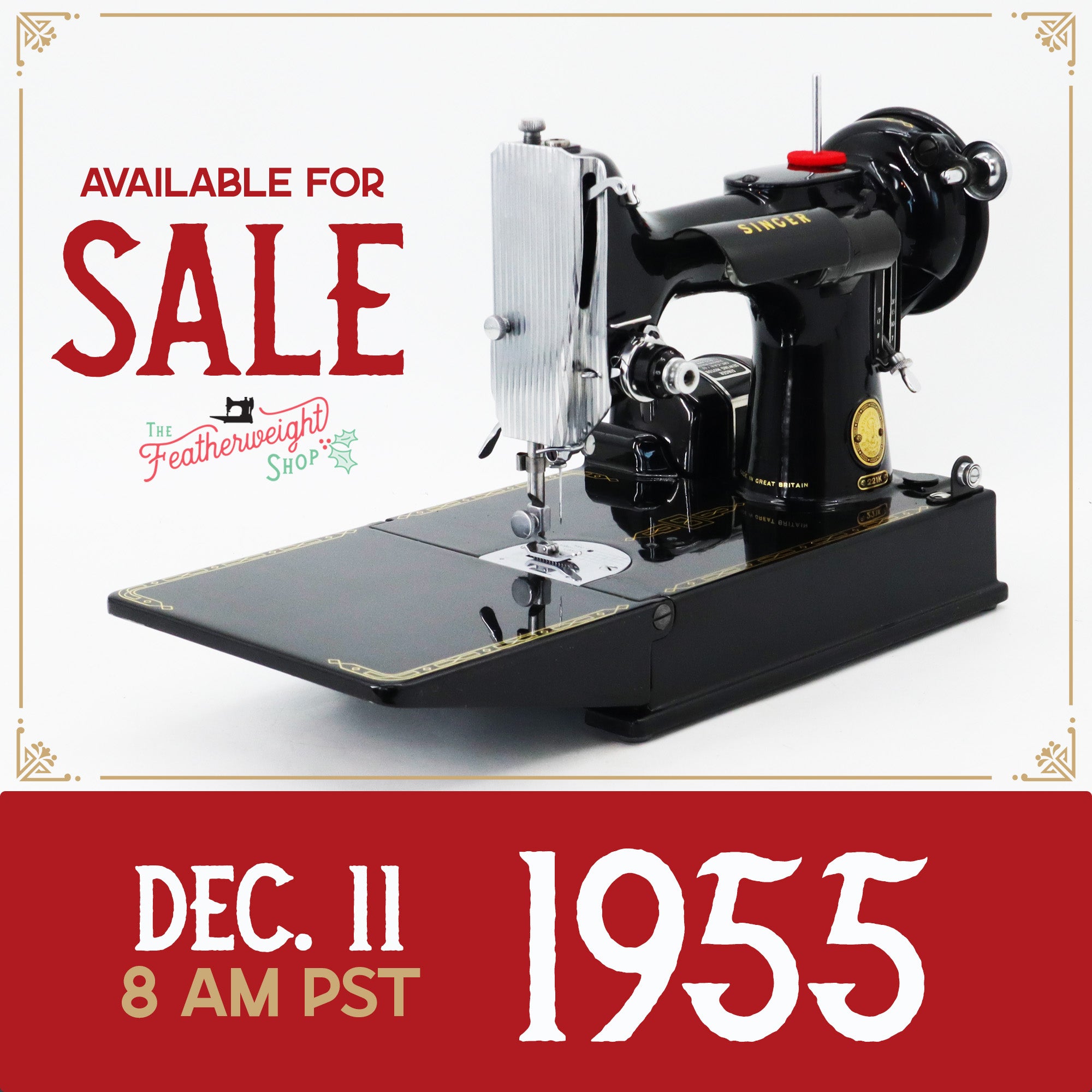 Singer Featherweight 221K Sewing Machine, 1955 - EK2089**