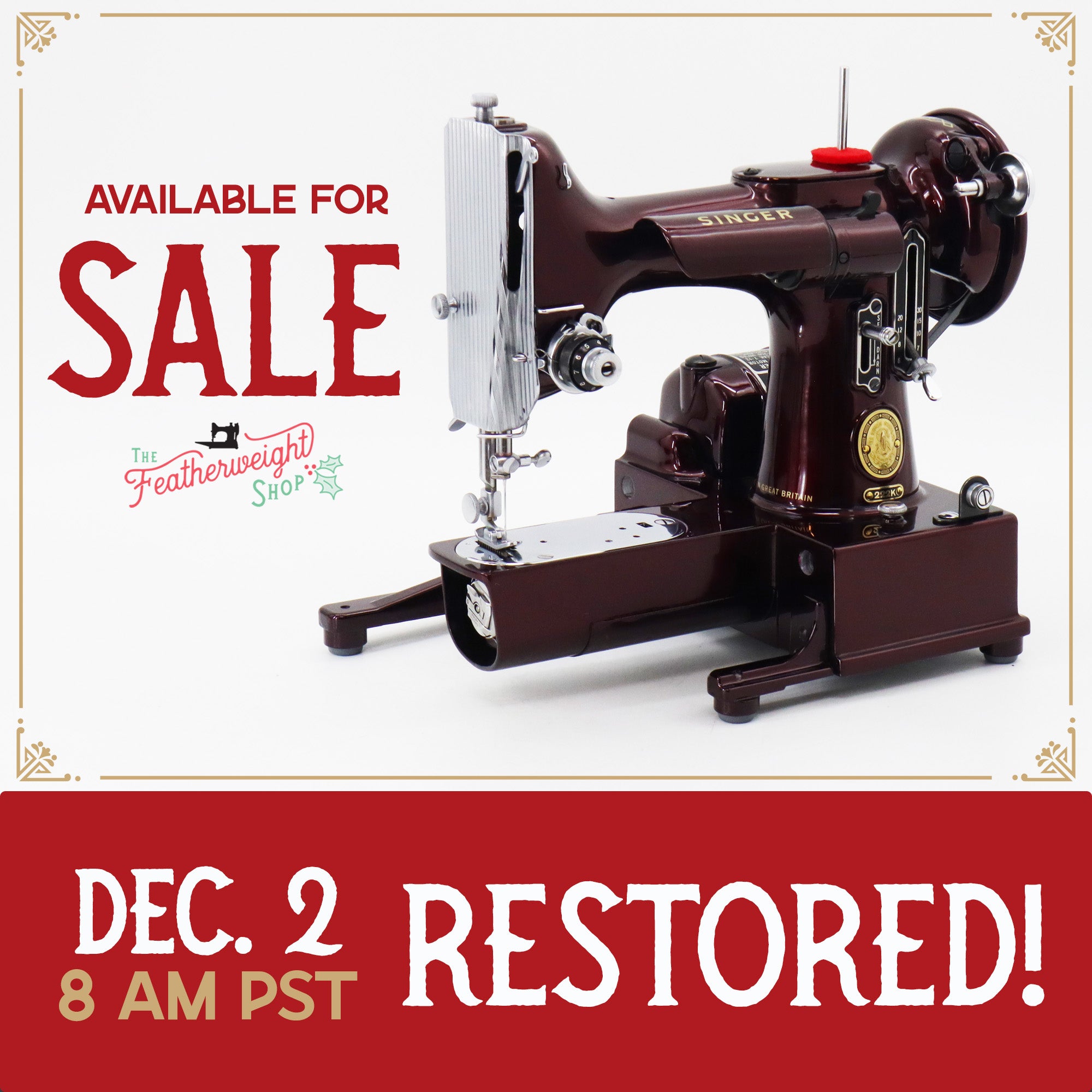 Singer Featherweight 222K - EK6354** - Fully Restored in Brandywine