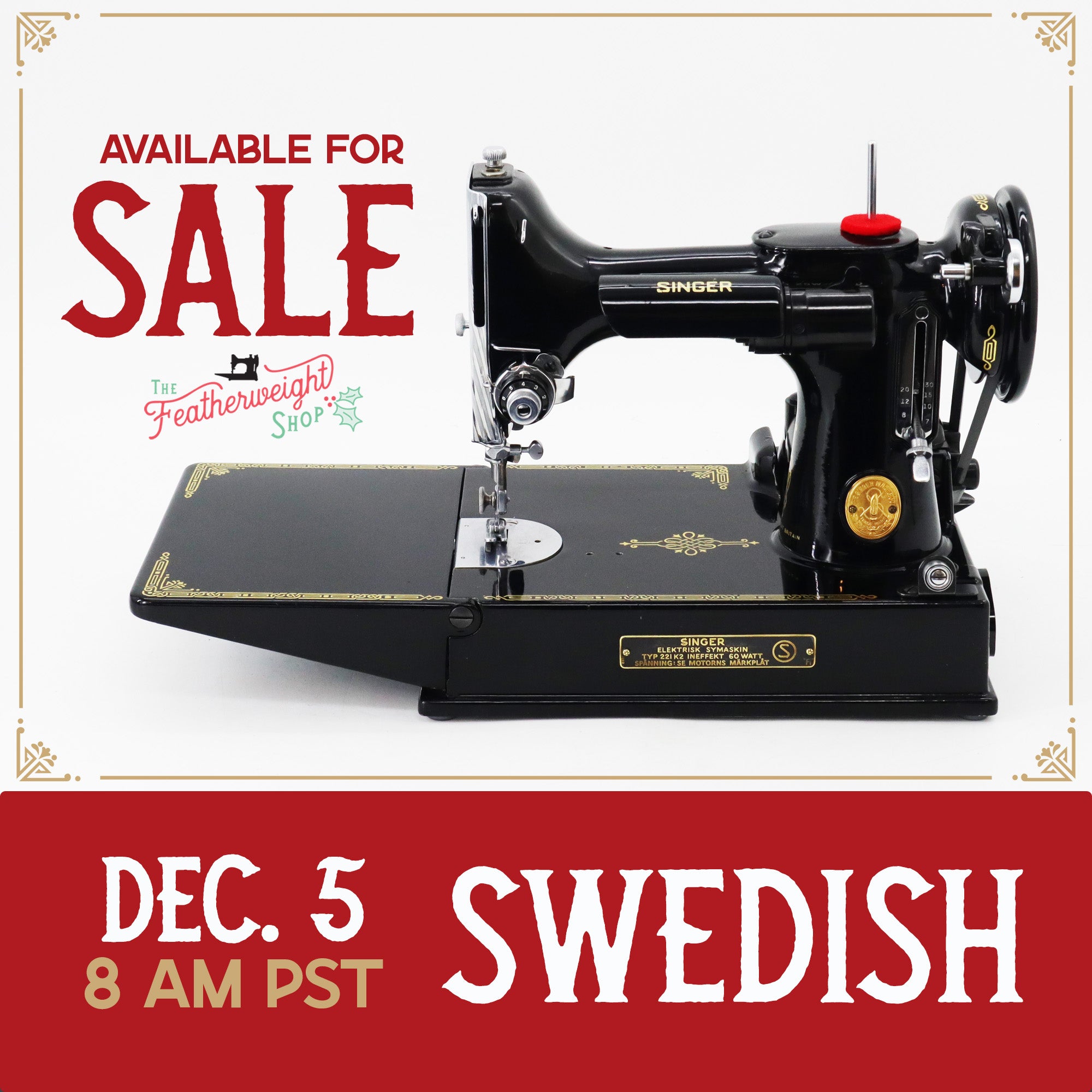 Singer Featherweight Swedish 221K Sewing Machine, EH244***