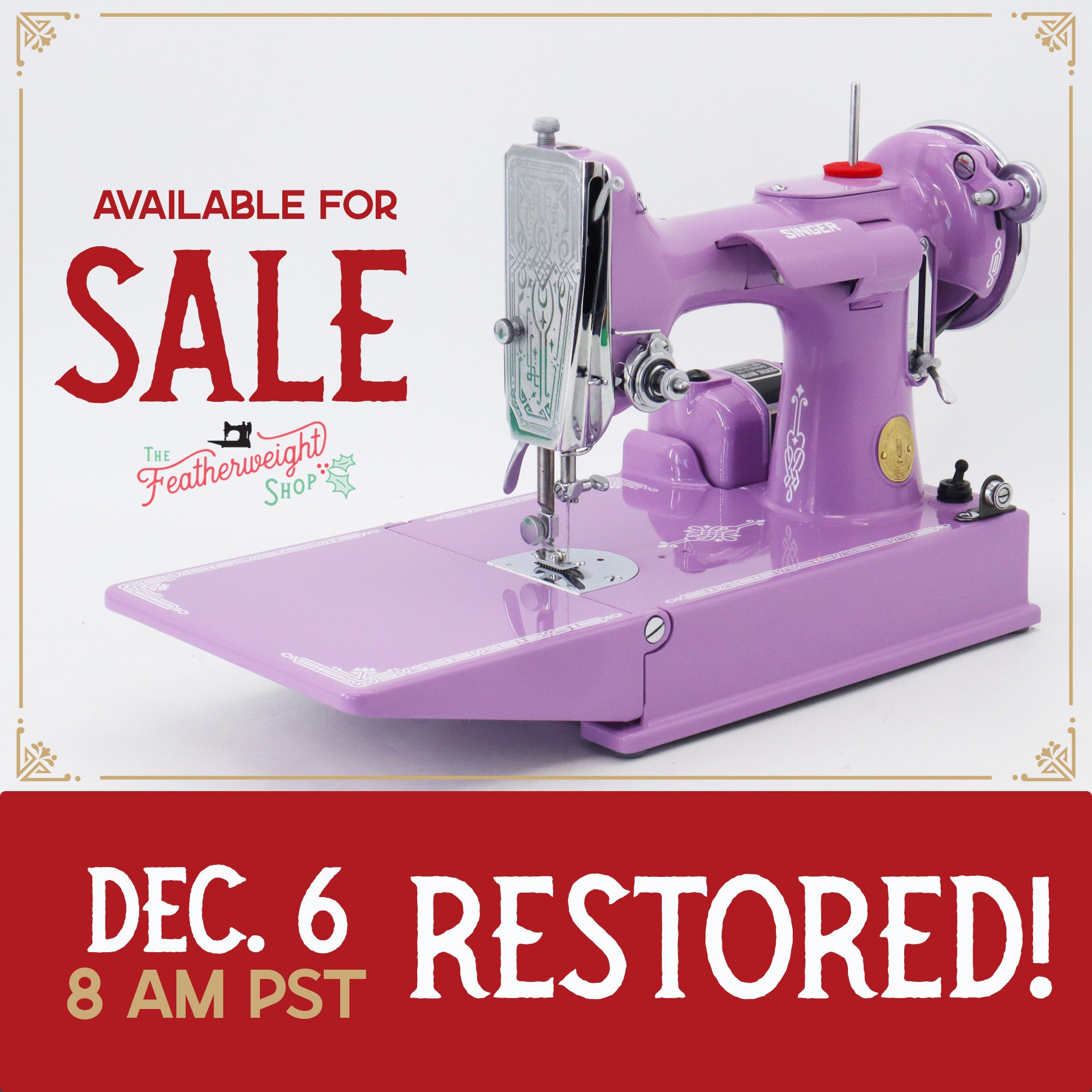 Singer Featherweight 221 AE542*** - Fully Restored in Lilac