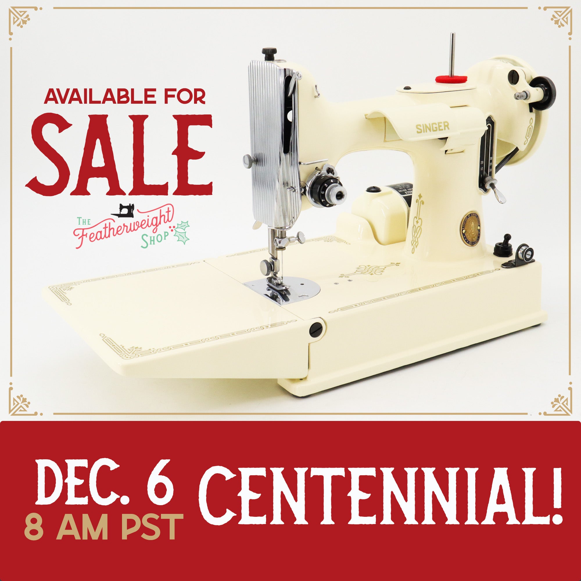 Singer Featherweight 221, Centennial - AK116*** - Fully Restored in Sugar Cookie