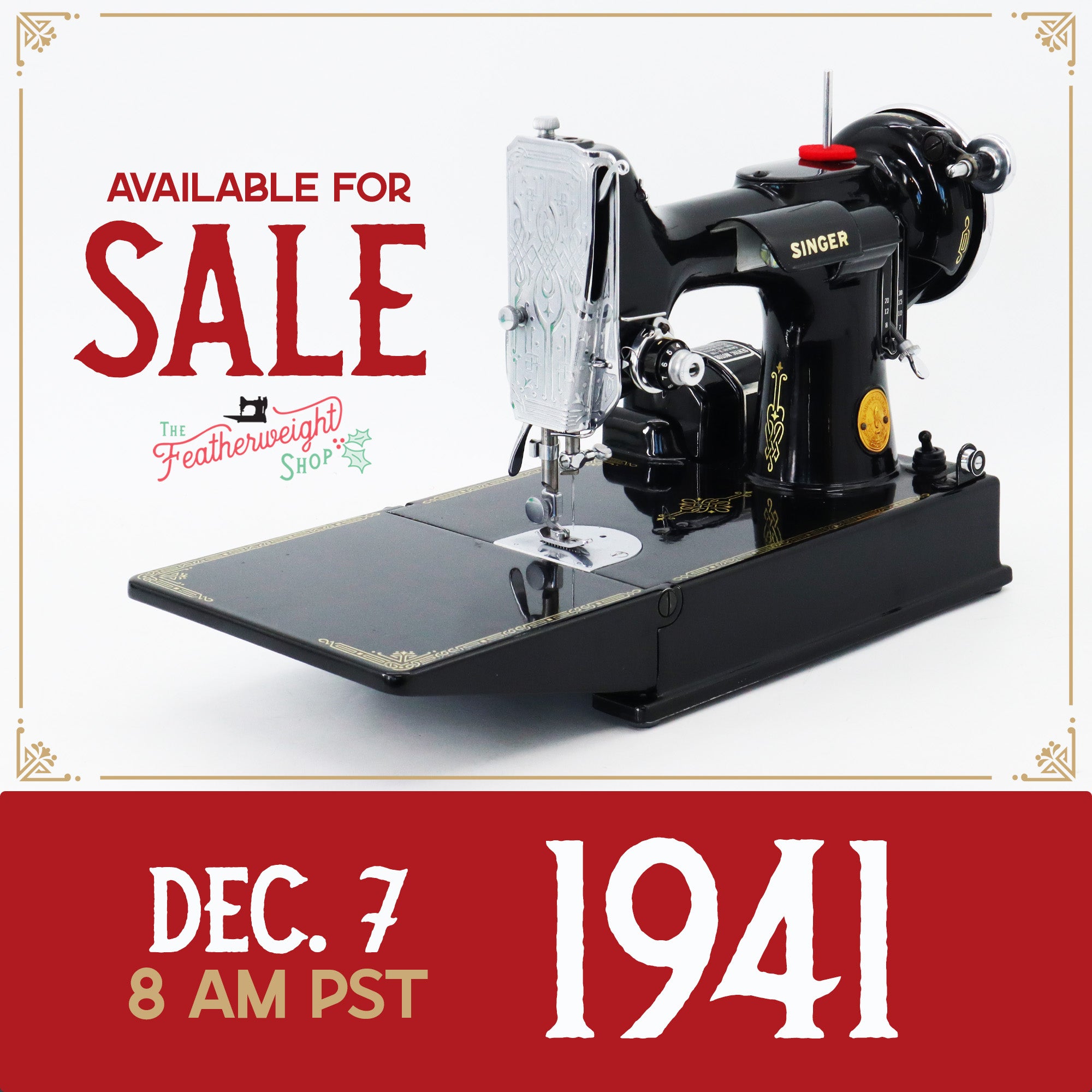 Singer Featherweight 221 Sewing Machine, AF878*** - 1941