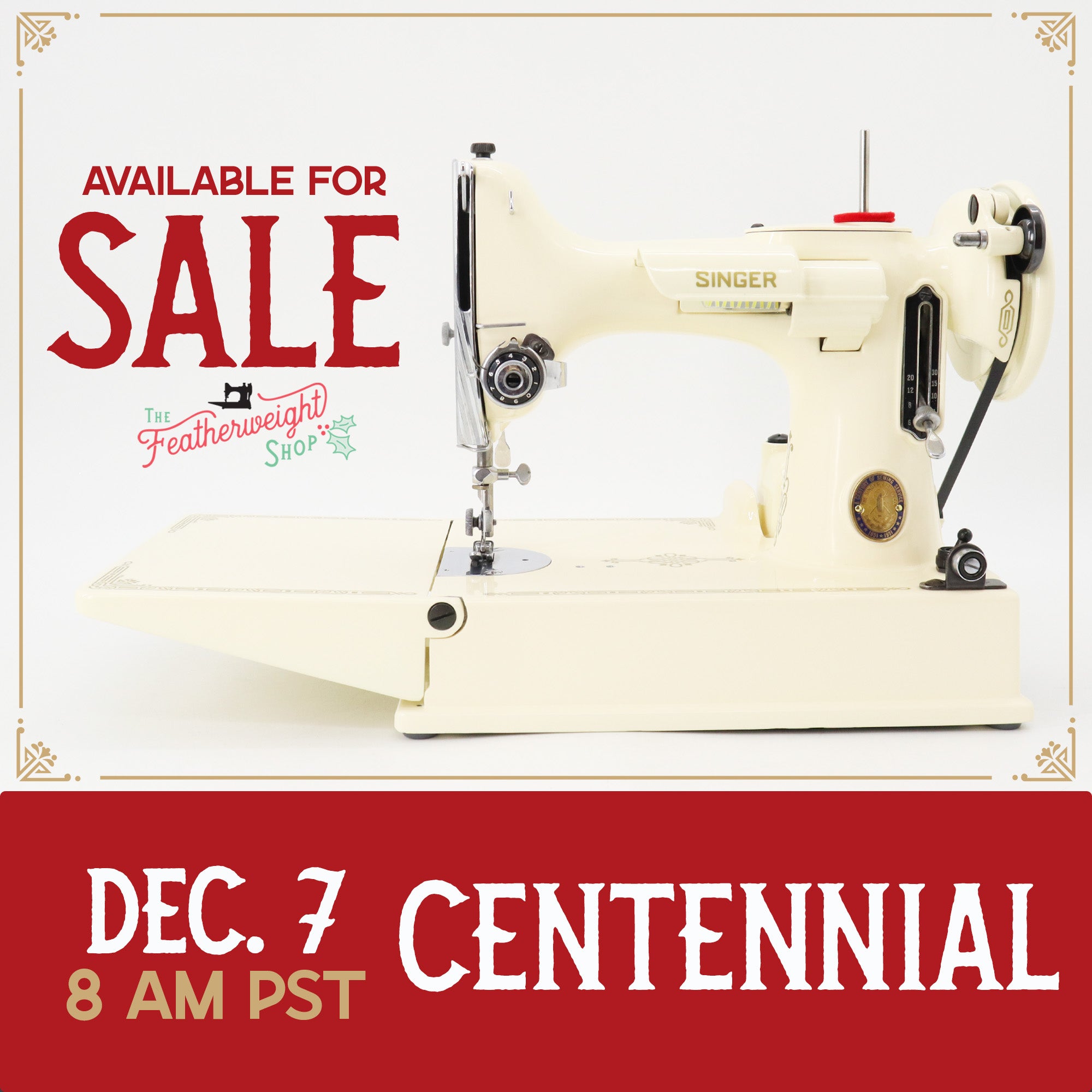 Singer Featherweight 221, Centennial - AK116*** - Fully Restored in Sugar Cookie