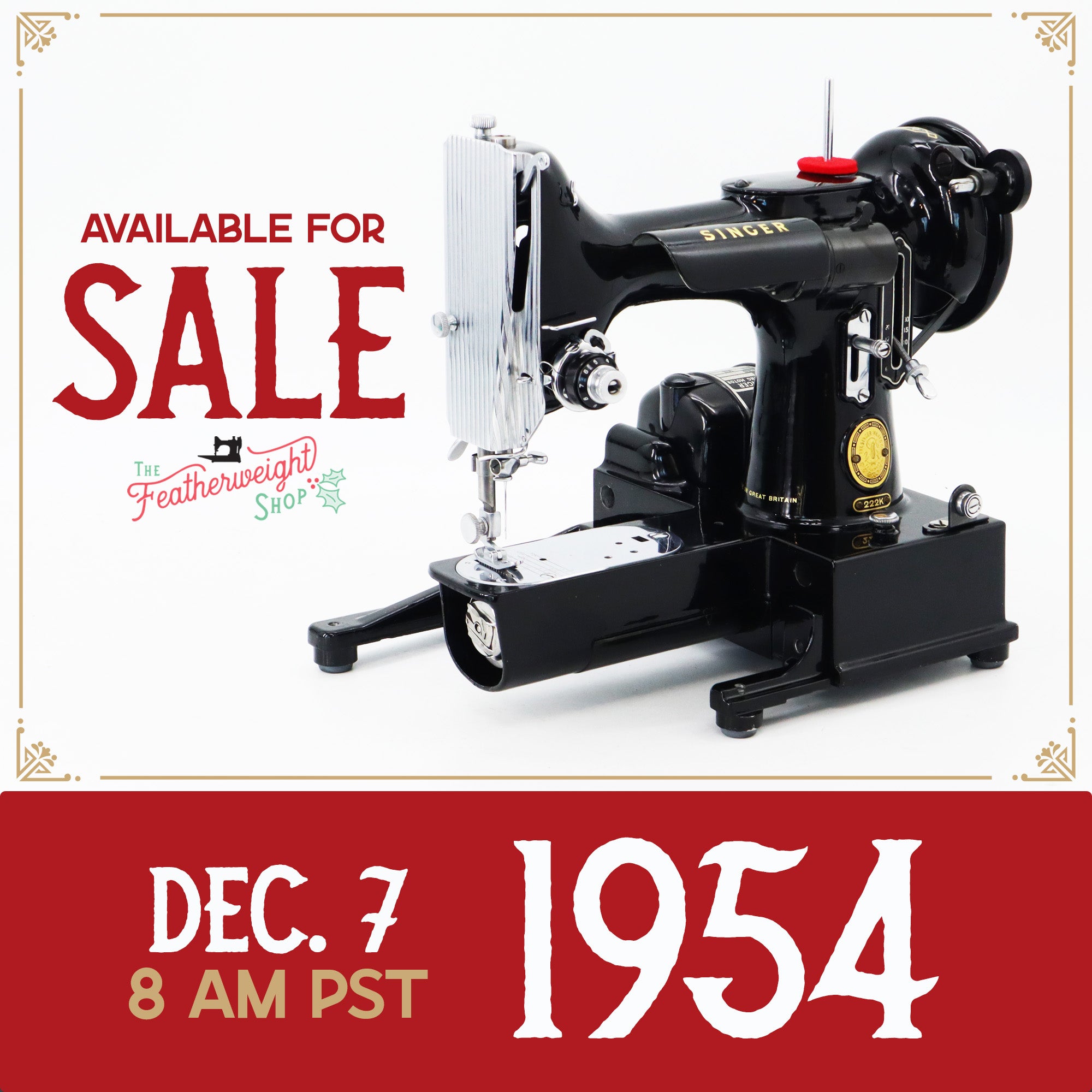 Singer Featherweight 222K Sewing Machine - EJ91464*, 1954