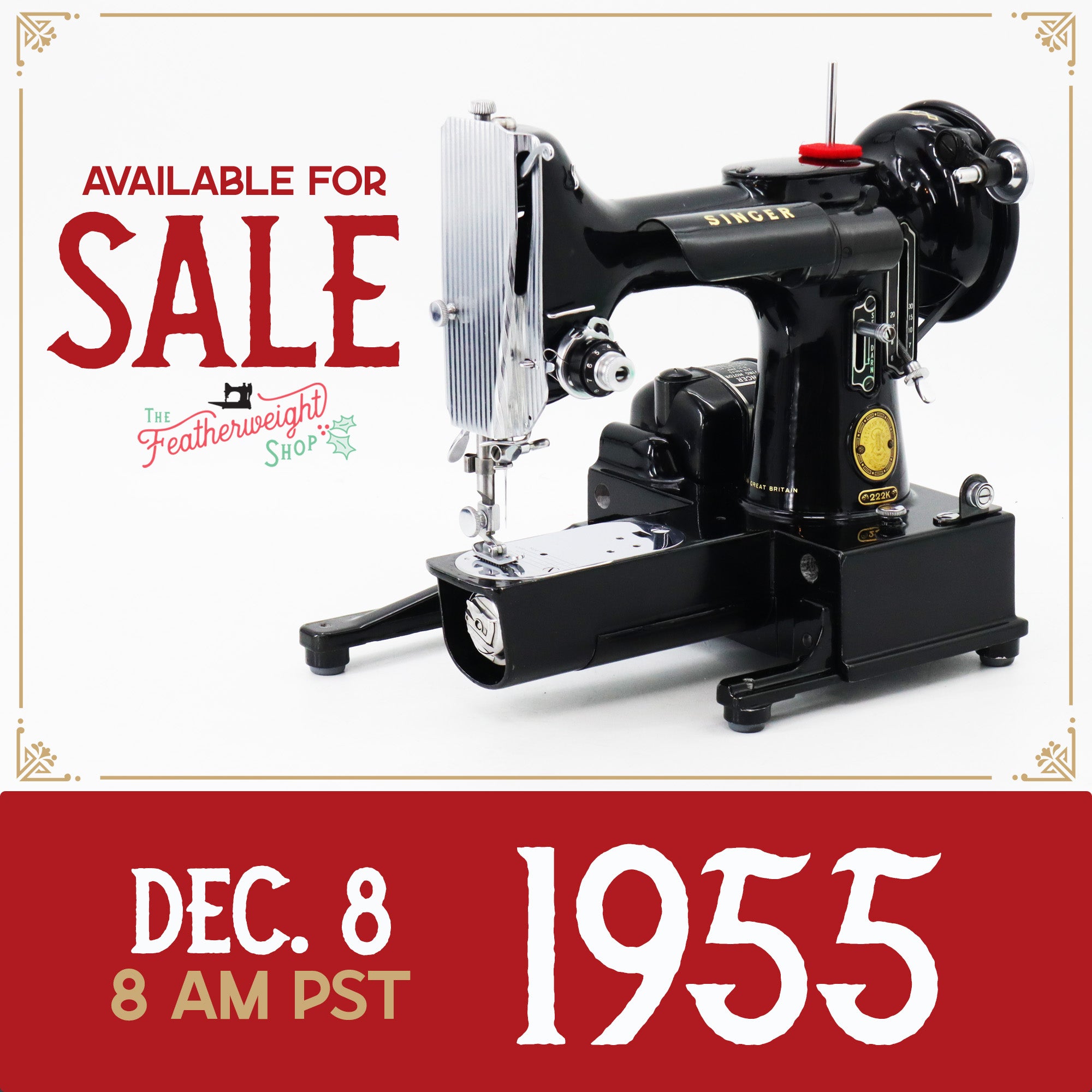 Singer Featherweight 222K Sewing Machine - EK3262**, 1955