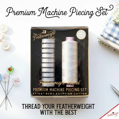 Featherweight Thread, PREMIUM MACHINE PIECING SET with Prewound Bobbins