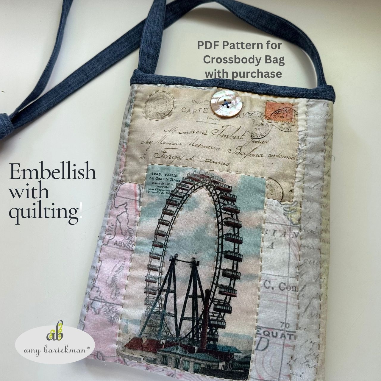 Fabric, Treasured Threadz Quilt Block Panel - Around the World