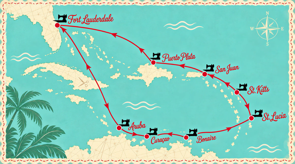 Route map, Caribbean 2028 — Cruise 2 (Mar 20–Apr 1)