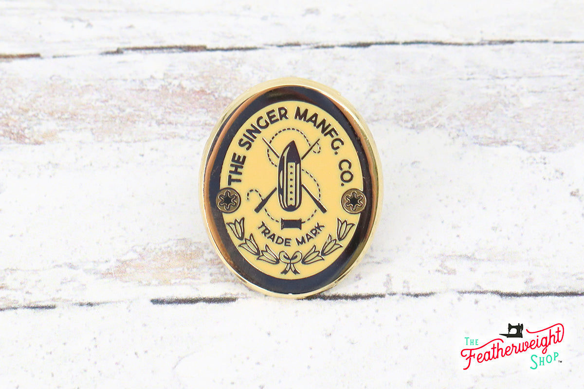 LAPEL Pin - OVAL Enamel Standard Gold Featherweight Badge