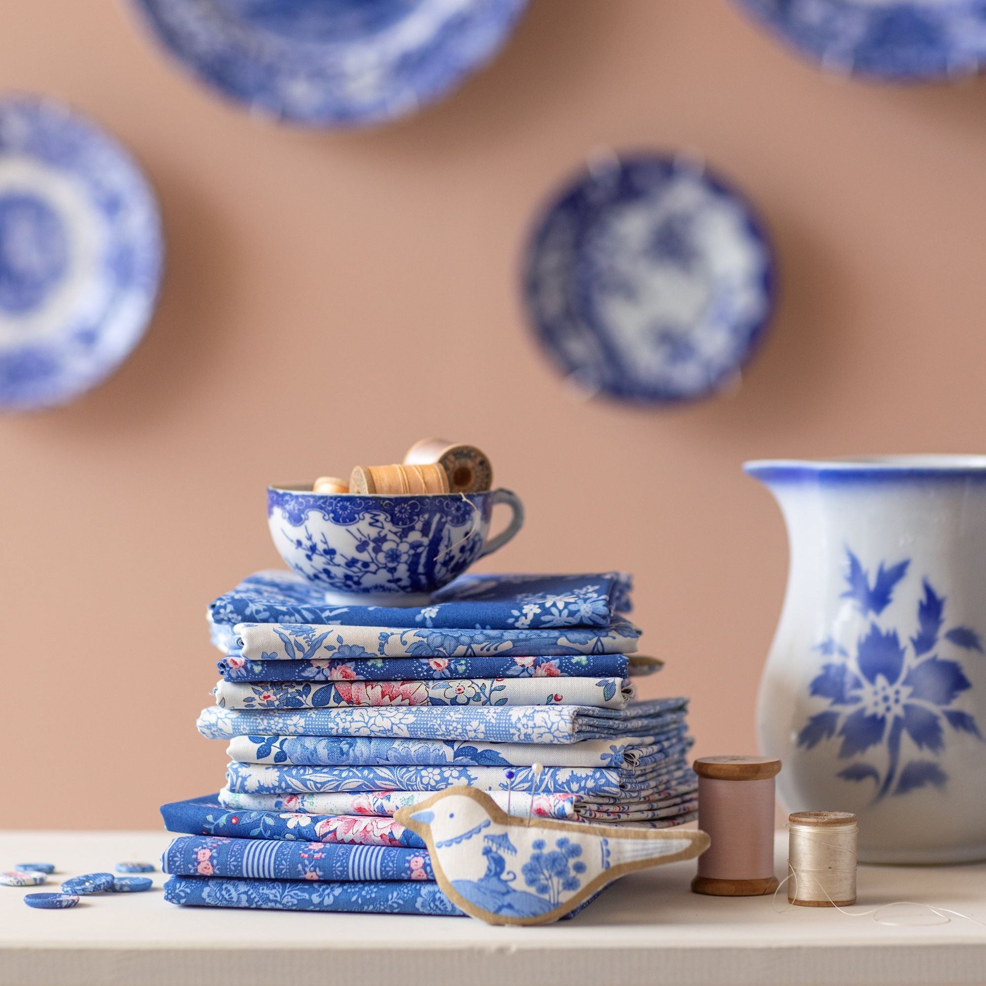 Fabric, Something Blue by Tilda - Fat EIGHTH Bundle - 20 Pieces