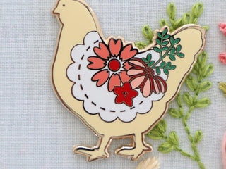 Load image into Gallery viewer, Needle Minder, Farmhouse Floral Chicken by Flamingo Toes