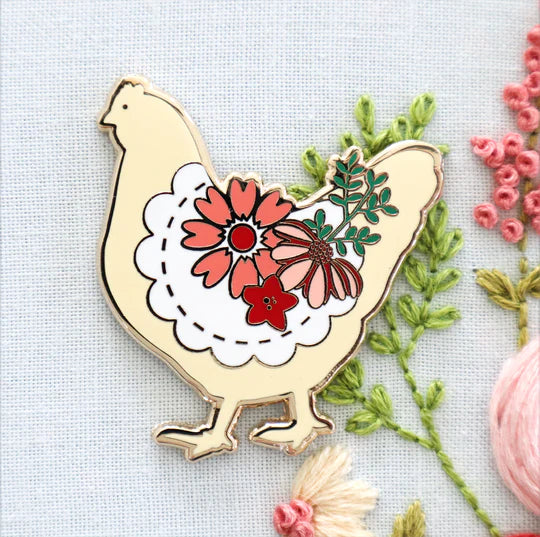 Needle Minder, FARMHOUSE FLORAL CHICKEN by Flamingo Toes