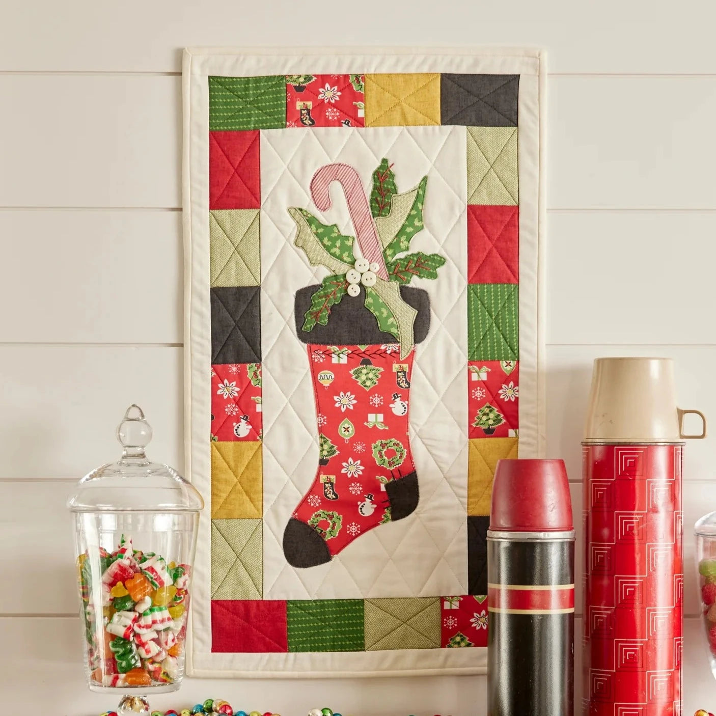 PATTERN, Christmas Stocking Wallhanging Quilt by Buttermilk Basin