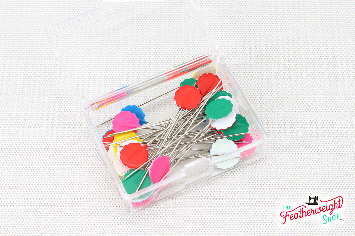 Flower Head Pins, Multi-Colored BRIGHT 40 Count