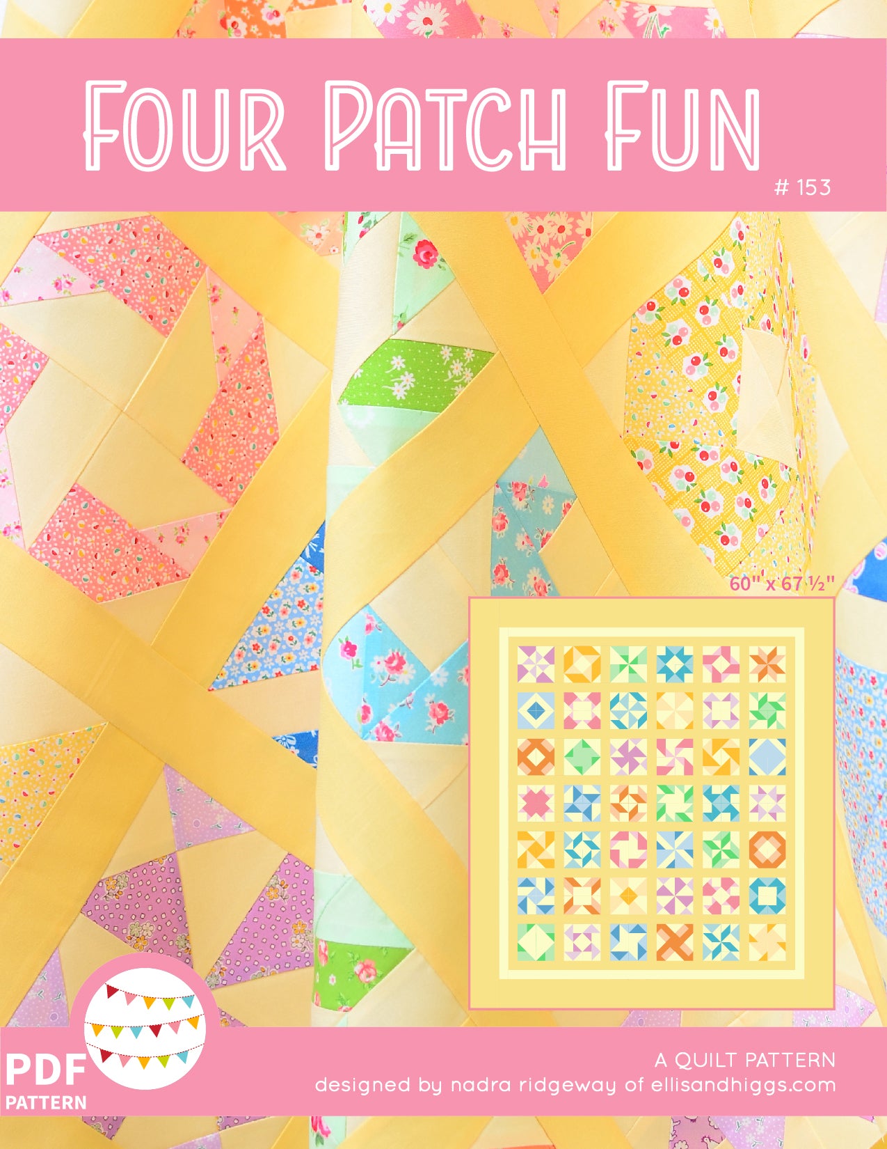 Pattern, Four-Patch Fun Quilt by Ellis & Higgs (digital download)