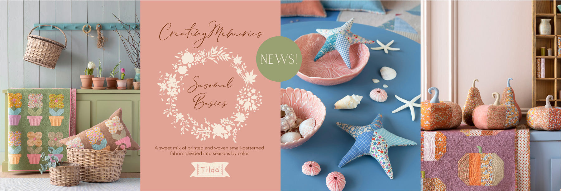 Fabric, Creating Memories SPRING & EASTER PASTELS by Tilda - Fat EIGHTH Bundle