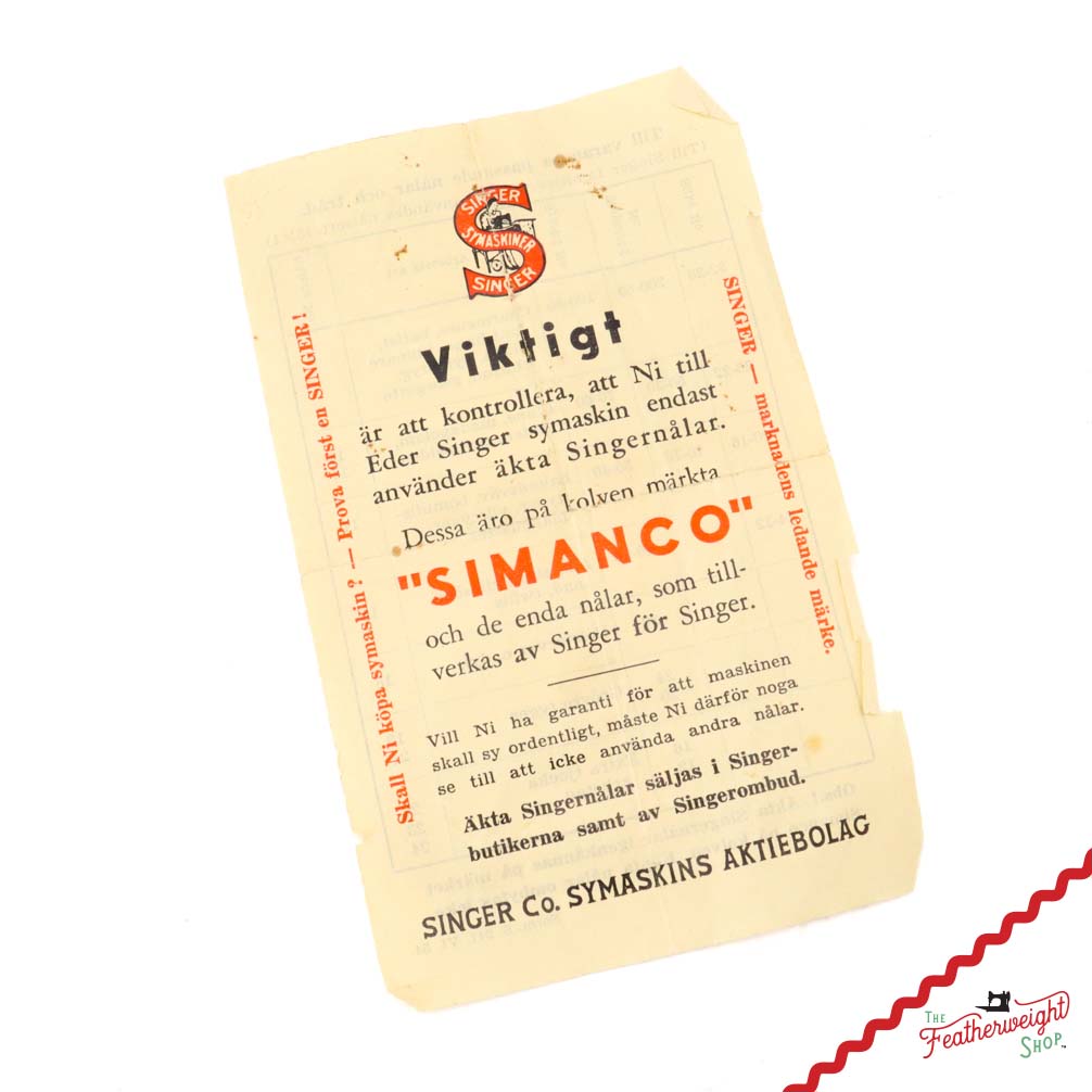 Singer Featherweight Swedish 221K Sewing Machine, EH1416**