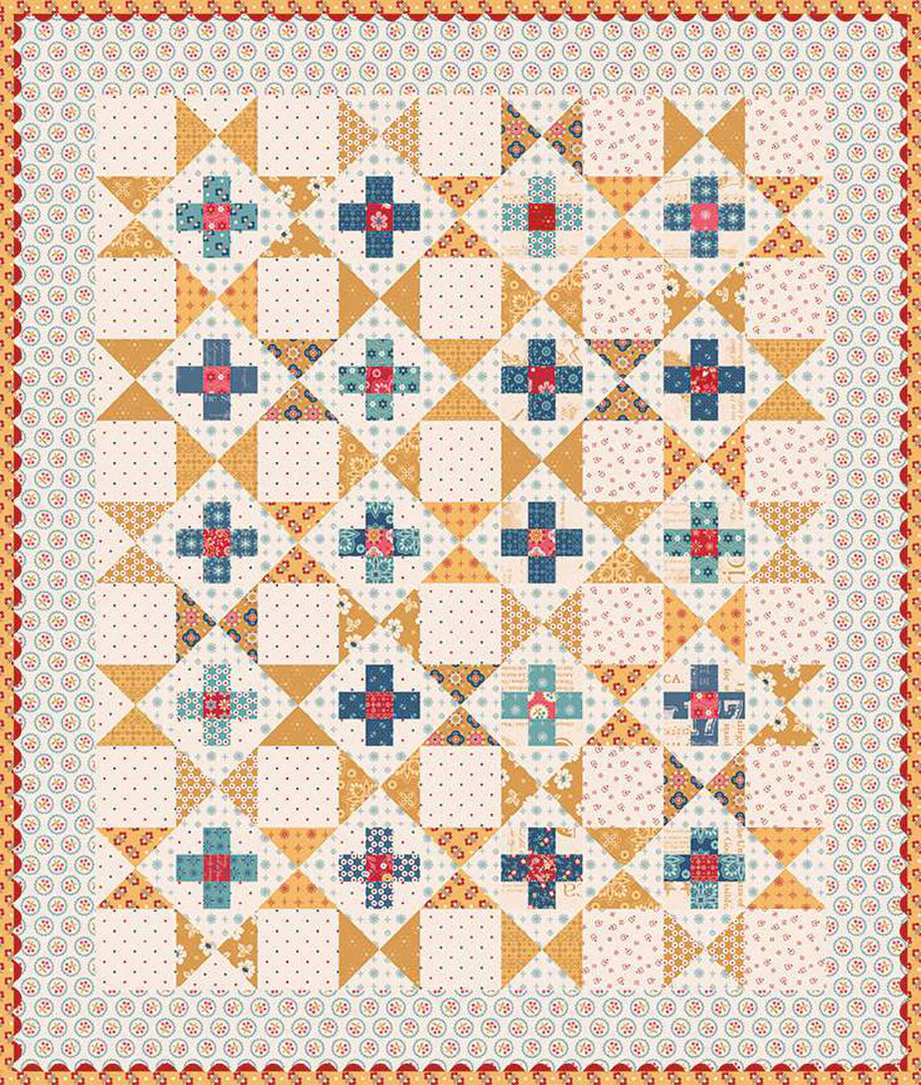 Quilt Kit, Boxed Set - Americana Oh Beautiful Flag Runner & Amber Waves Mini Quilt by Lori Holt